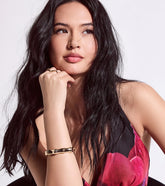 Sculpted Glam Bamboo Metal Bangle